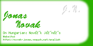 jonas novak business card